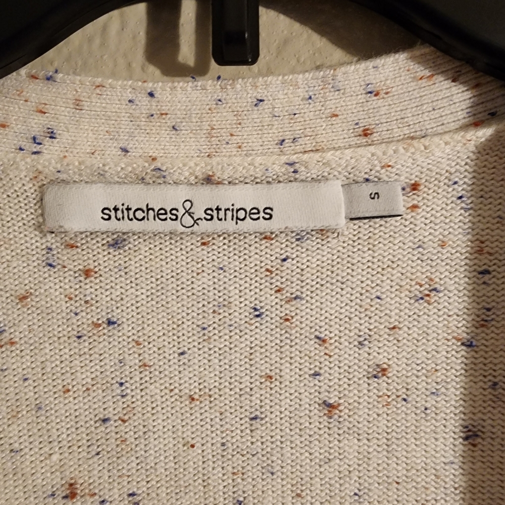Stitches & Stripes Donegal Speckled Cardigan Women's Open Front Pockets S - Picture 2 of 7